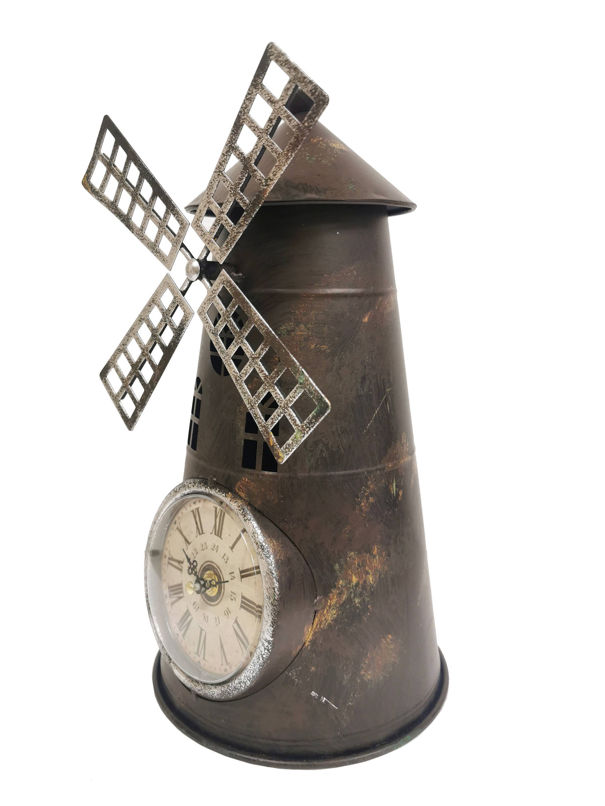 Rustic Windmill Table Clock