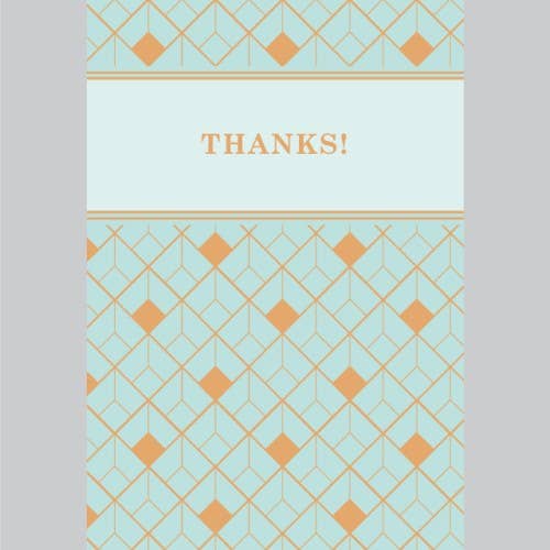 Thank You Card - Simple Mint & Gold Design