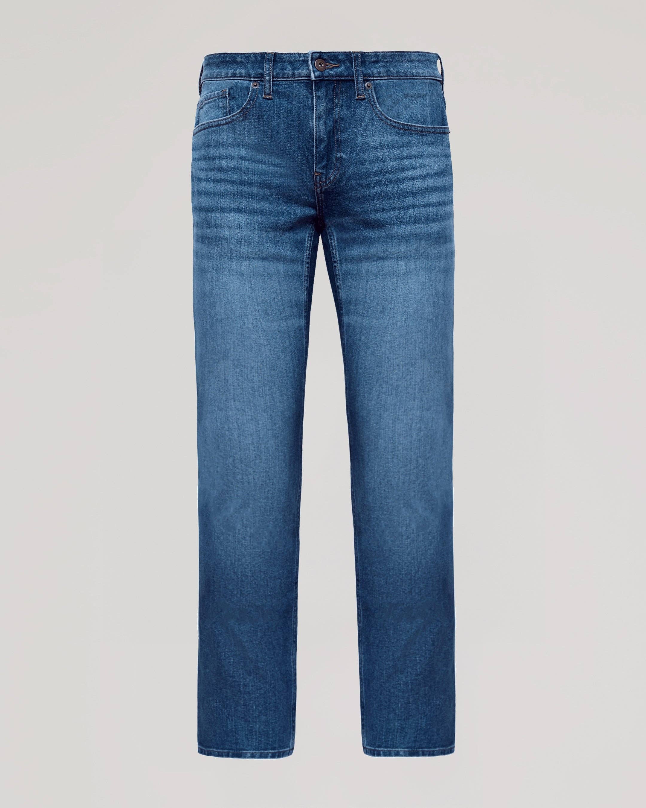 True Classic - Medium Indigo Wash Straight Authentic Denim Jeans