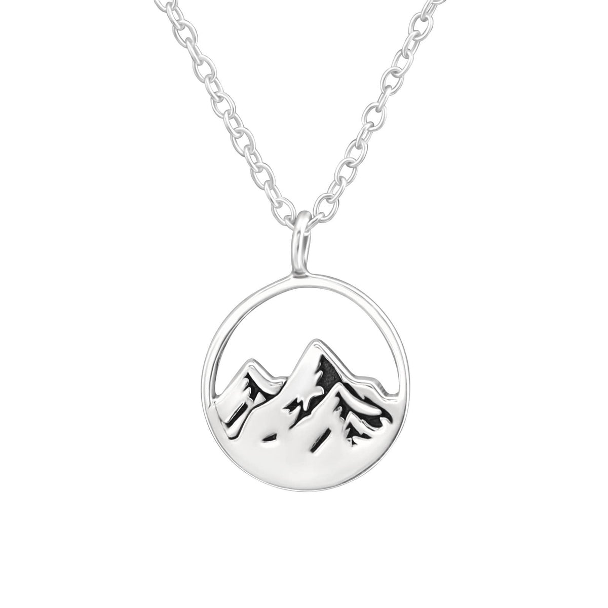 Mountain Escape Sterling Silver Necklace – Nature-Inspired Pendant