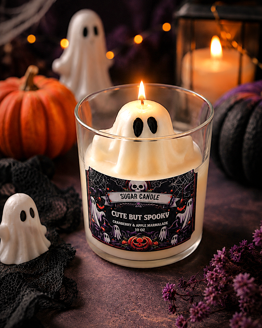 Cute But Spooky Ghost Candle – 10 oz
