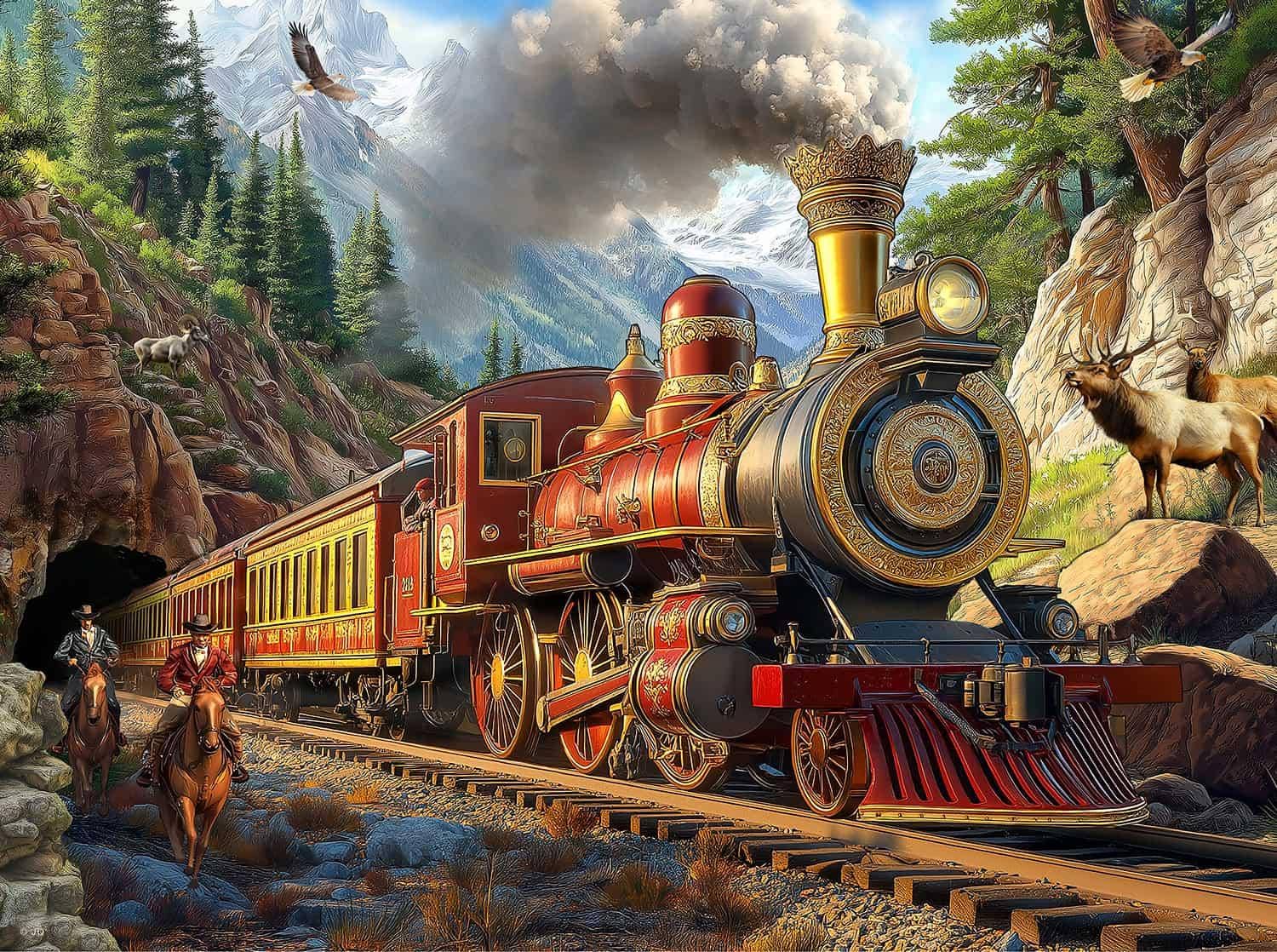 Western Train 1000-Piece Jigsaw Puzzle