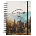 Be Strong & Courageous Wirebound Journal with Elastic Closure | Joshua 1:9 Christian Notebook