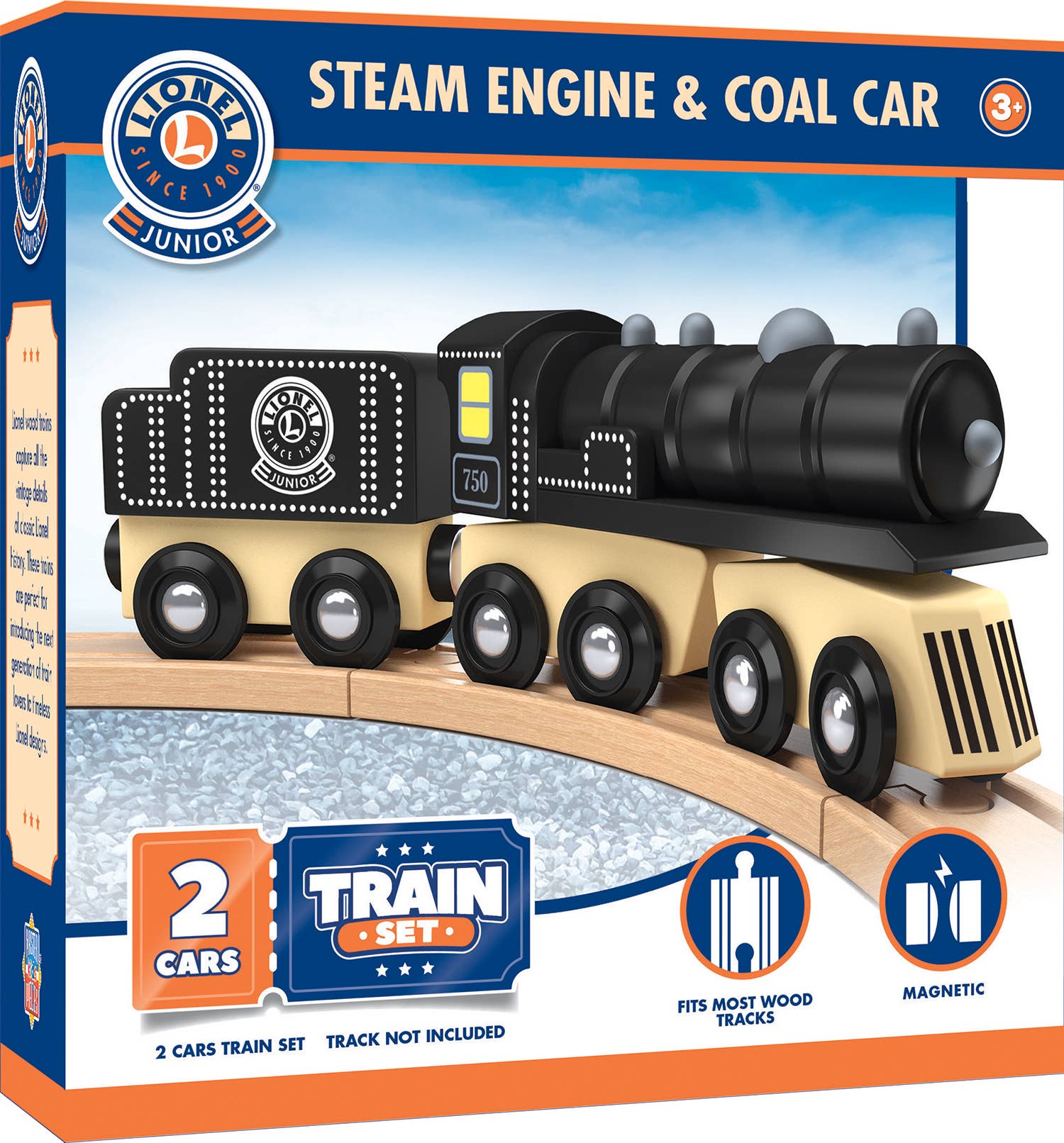 Lionel Steam Engine & Coal Car Wooden Train Set