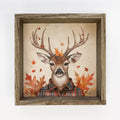 Fall Flannel Deer Framed Canvas Wall Art - 6" x 6"
