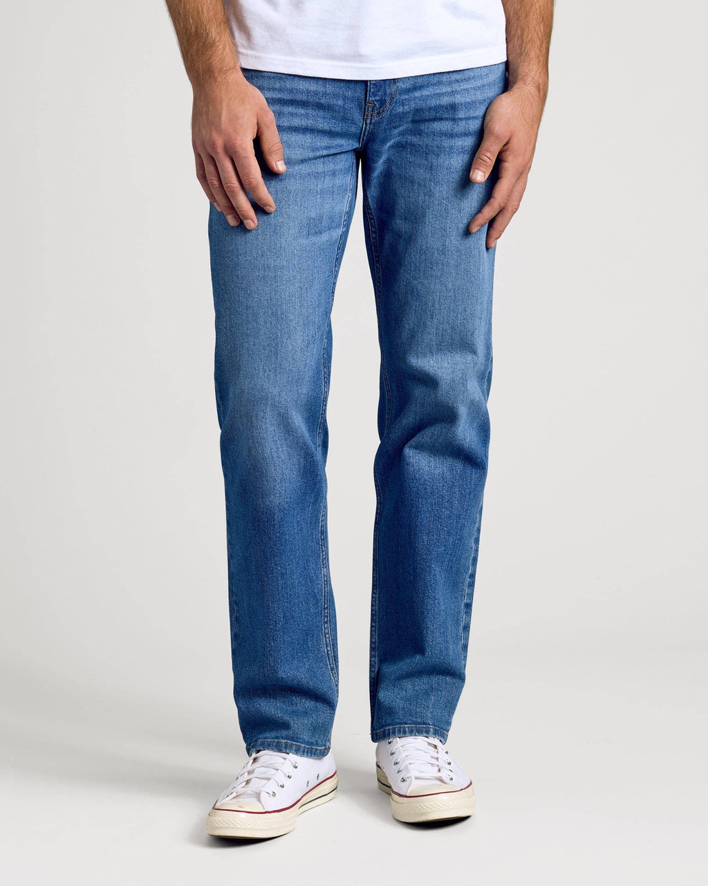 True Classic - Medium Indigo Wash Straight Authentic Denim Jeans