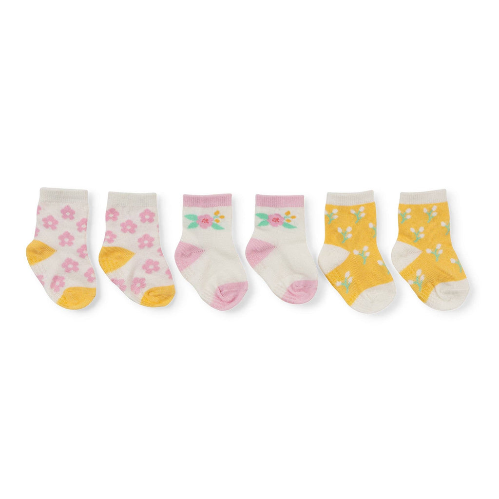 Sweet Daisy Baby Sock Trio with Wash Bag