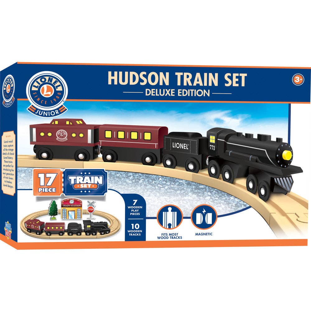 Lionel Hudson 17-Piece Wooden Train Set - Deluxe Edition