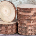 Natural Wood Slice Candle Coaster – Rustic Pine Display Base (4–4.5")