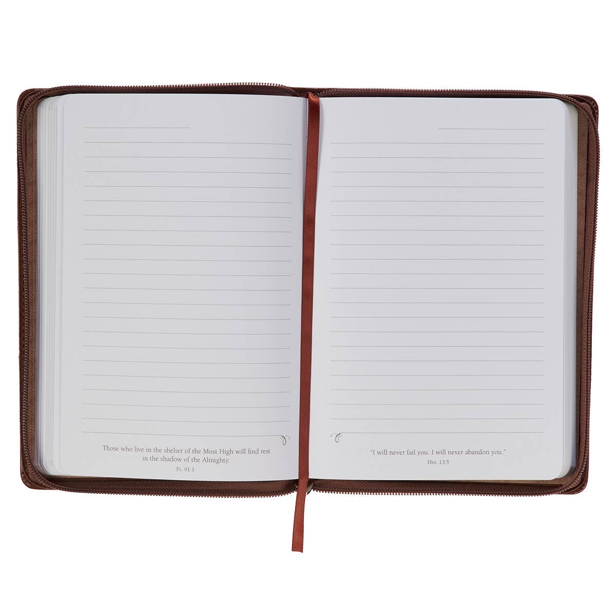 Christian Art Gifts - Journal w/Elastic Be Still Brown Ps. 46:10