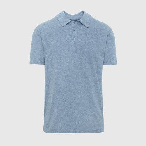 True Classic Heather Indigo Short Sleeve Polo Shirt