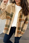 Women's Corduroy Plaid Button-Up Shacket – Parchment