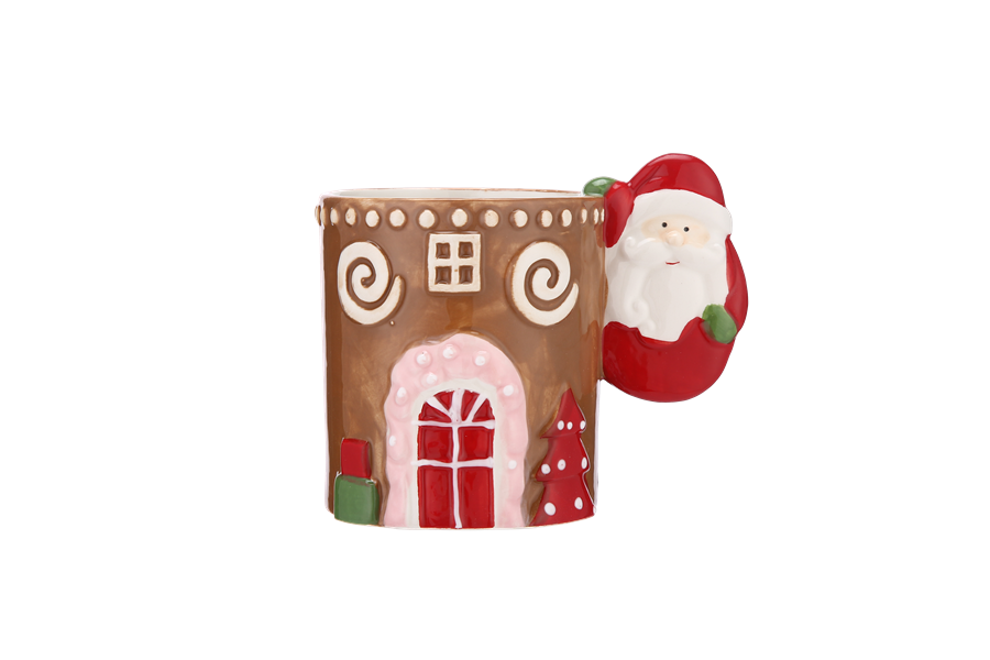 Santa Gingerbread House Christmas Mug – 12 oz