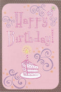 Happy Birthday Card for Her - Pink Cake Design