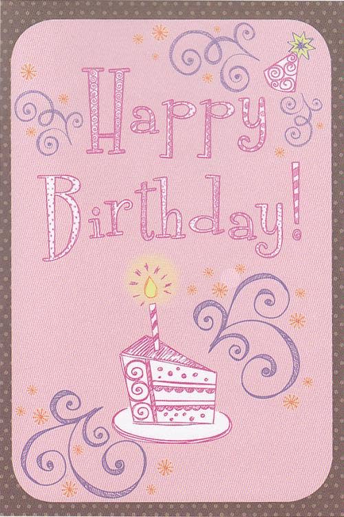 Happy Birthday Card for Her - Pink Cake Design