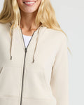 True Classic - Women's Oatmeal Crop Zip Hoodie