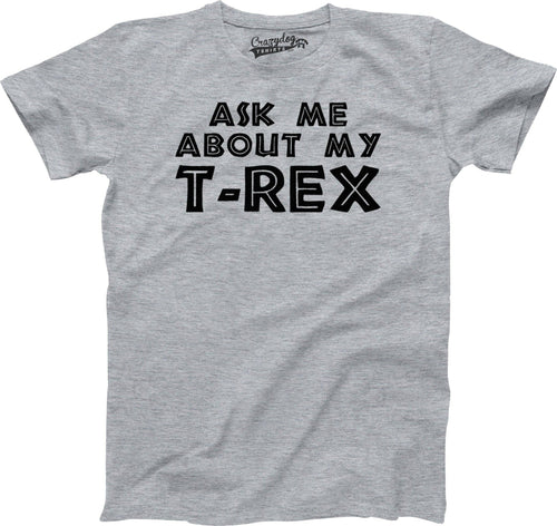 Ask Me About My T-Rex Flip Youth T-Shirt – Light Heather Gray