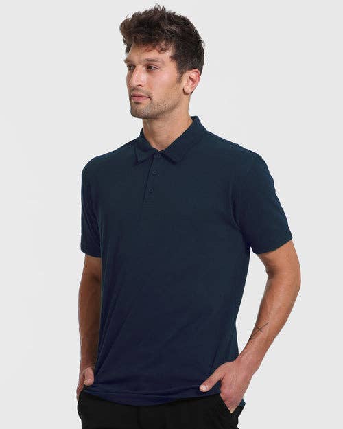 True Classic Tall Navy Blue Short Sleeve Polo Shirt
