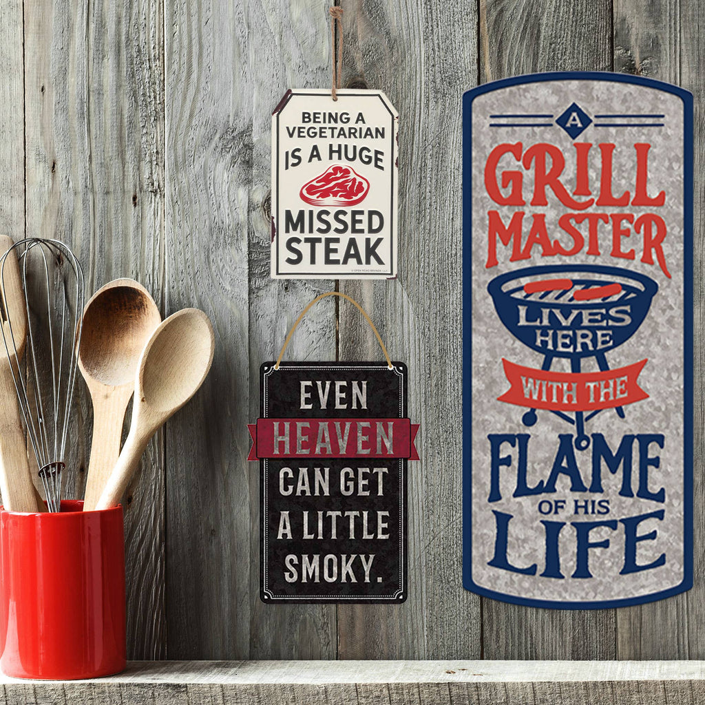 Being Vegetarian Huge Missed Steak Hanging Metal Sign