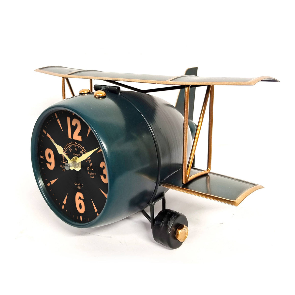 Vintage Biplane Table Clock