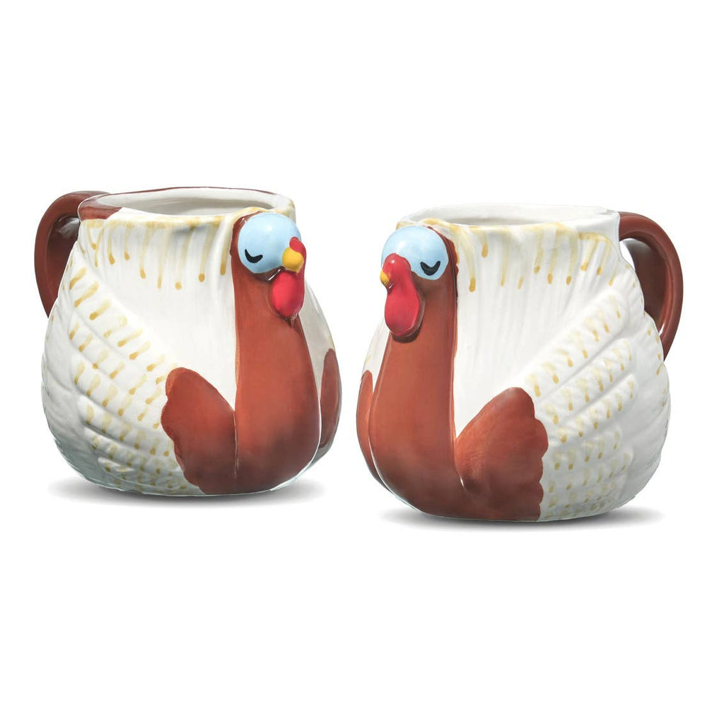 Harvest Turkey Mugs – Festive Thanksgiving Coffee Cup Set of 2