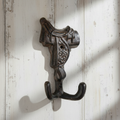Cast Iron Horse Saddle Wall Hook – Rustic Western Ranch Coat & Hat Hook, 5.3"