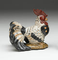 Hand-Painted Ceramic Rooster Figurine, Farmhouse Country Decor, 4.75"