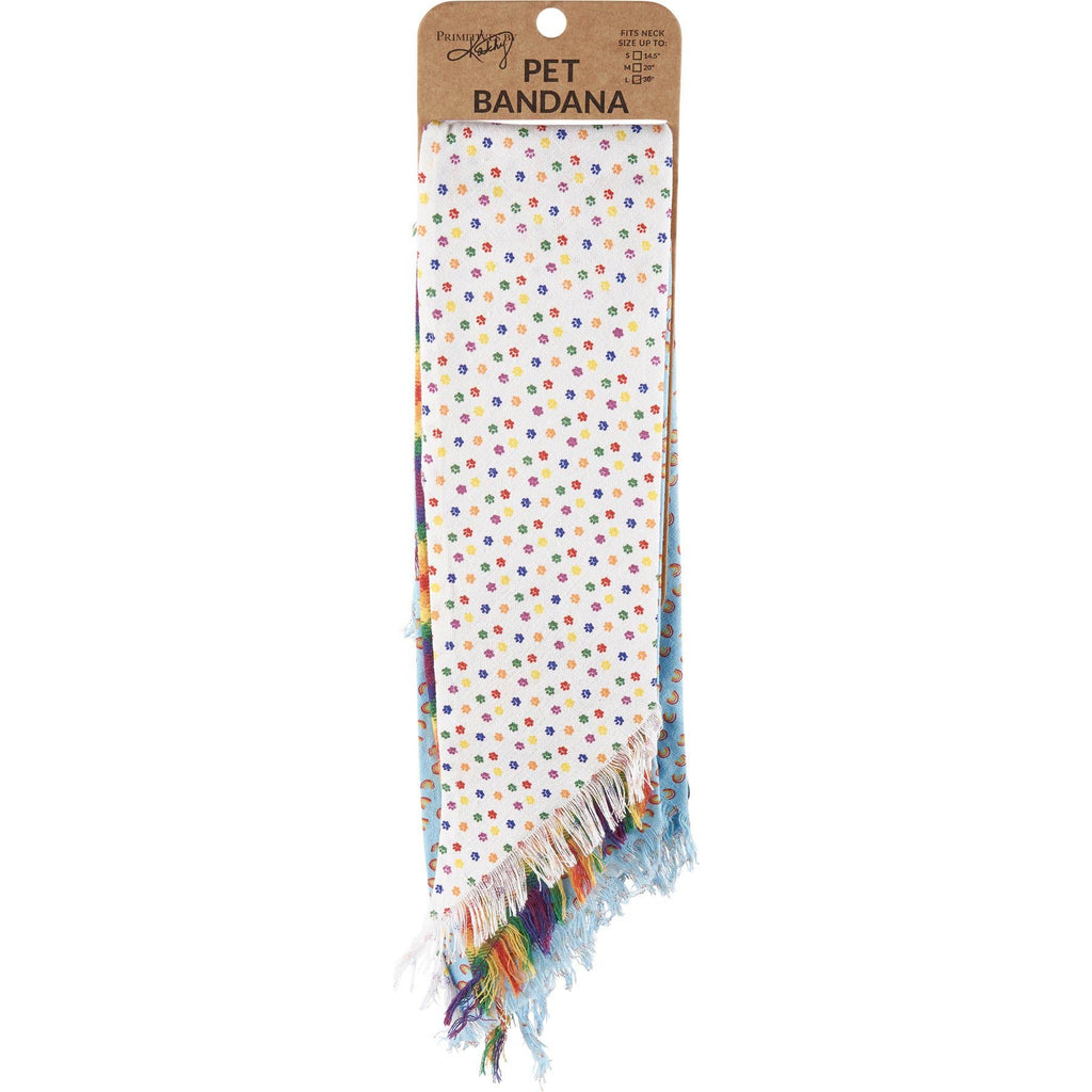Rainbow Plaid Large Pet Bandana Set – Set of 3