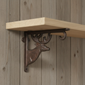 Deer Cast Iron Shelf Bracket – Rustic Lodge Wall Shelf Support, 8.9”