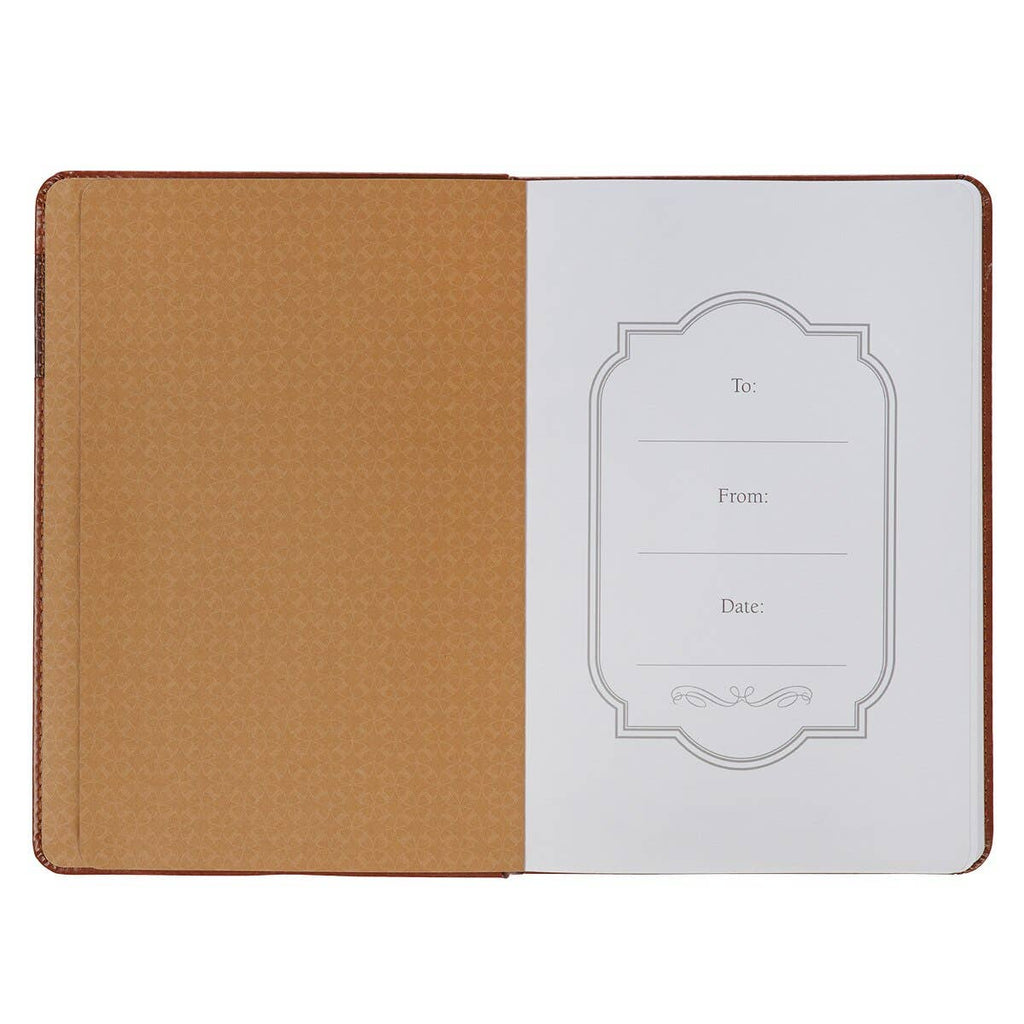 Christian Art Gifts - Journal w/Elastic Be Still Brown Ps. 46:10