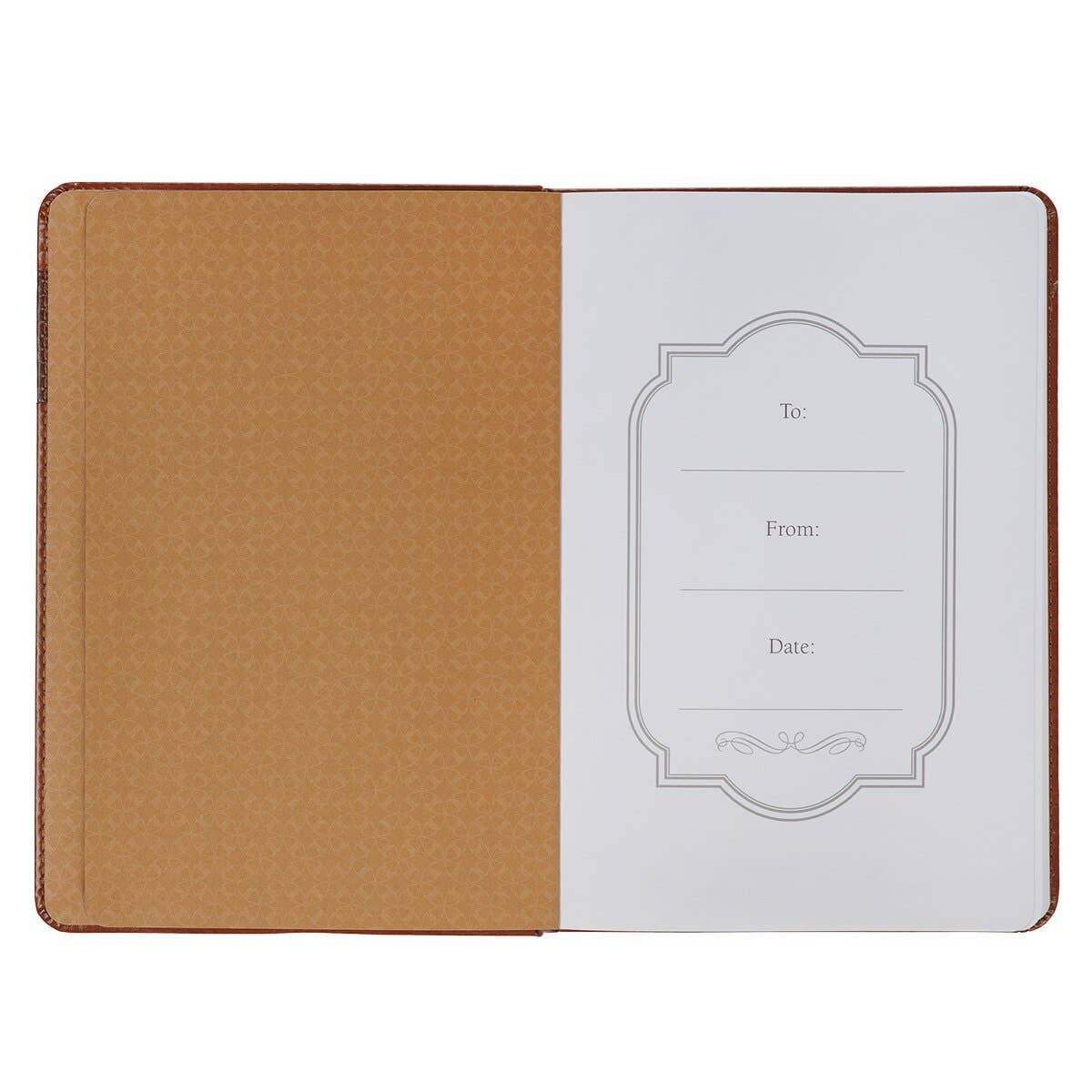 Christian Art Gifts - Journal w/Elastic Be Still Brown Ps. 46:10