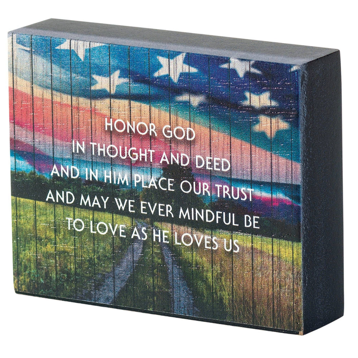 Honor God Patriotic Tabletop Plaque