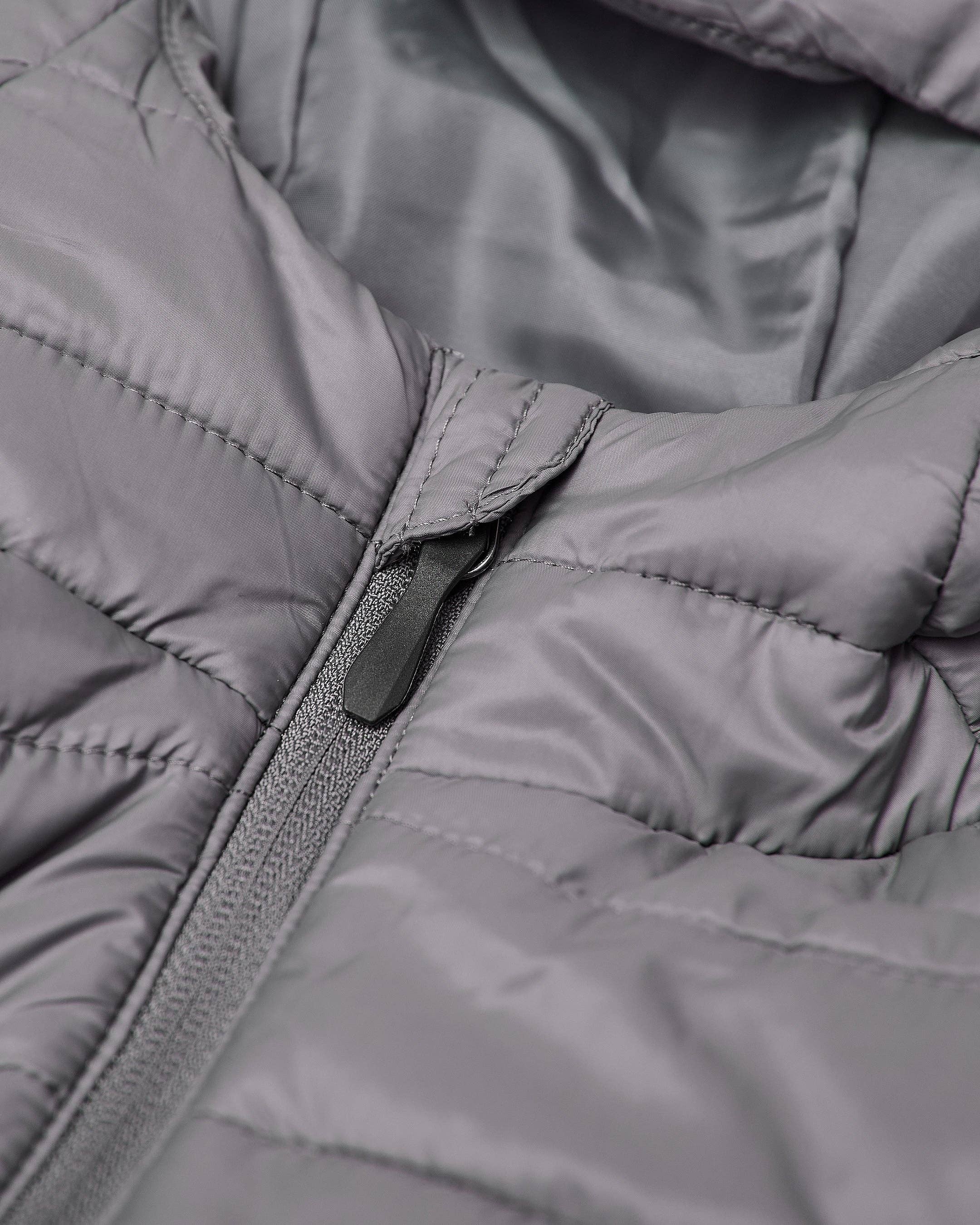 True Classic Gunmetal Hooded Puffer Jacket