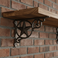Cast Iron Star Shelf Bracket – Rustic Western Wall Shelf Support, 9.4"
