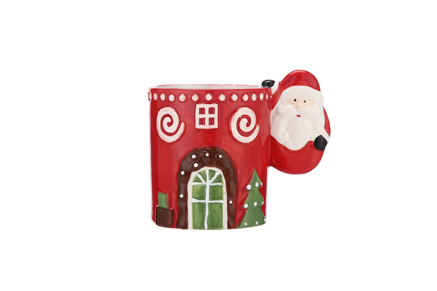 Santa Gingerbread House Christmas Mug – 12 oz