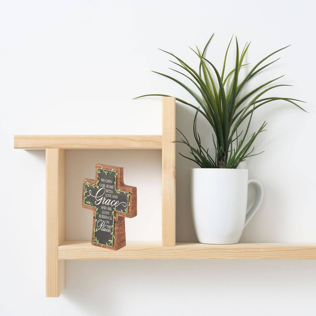 Love & Grace Christian Tabletop Cross – Home Blessing