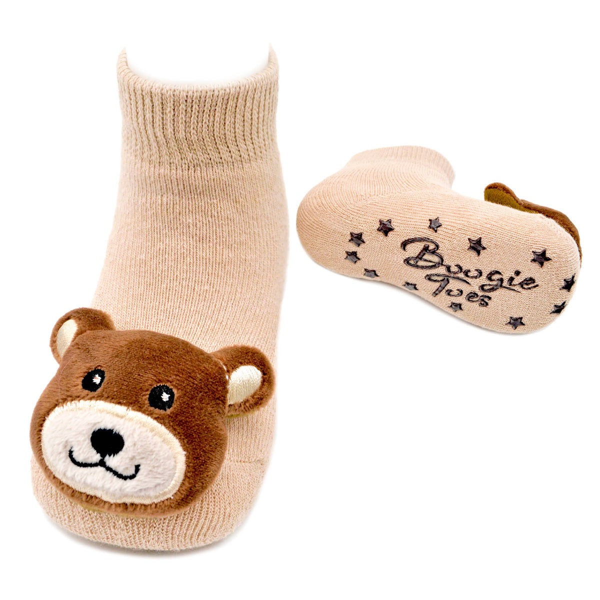 Teddy Bear Rattle Socks for Babies