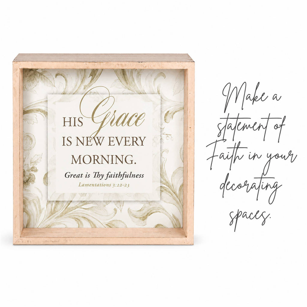 His Grace Is New Every Morning – Two-Sided Scripture Décor