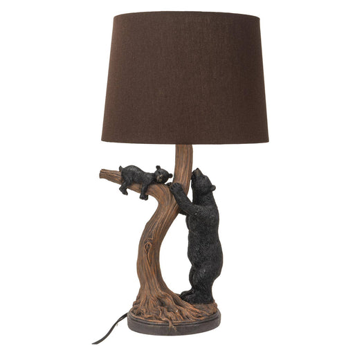 Cabin Black Bear Rustic Desk Lamp – 20"