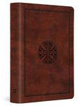 ESV Large Print Compact Bible - Brown TruTone Mosaic Cross