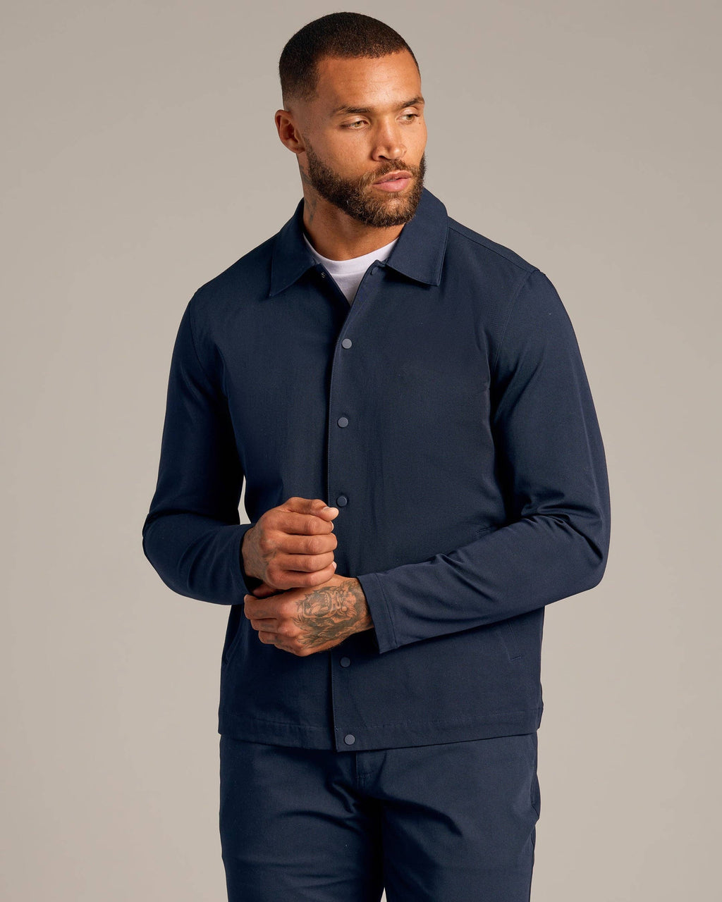 True Classic Navy Coaches Jacket