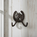 Horse Head Horseshoe Wall Hook – Cast Iron Western Ranch Coat, Hat & Key Hook, 5.1”