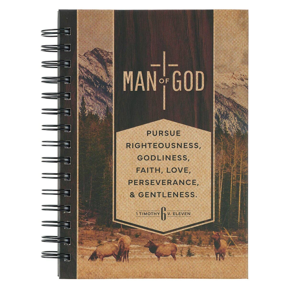 Man of God Spiral Journal – 1 Timothy 6:11 Christian Hardcover Notebook