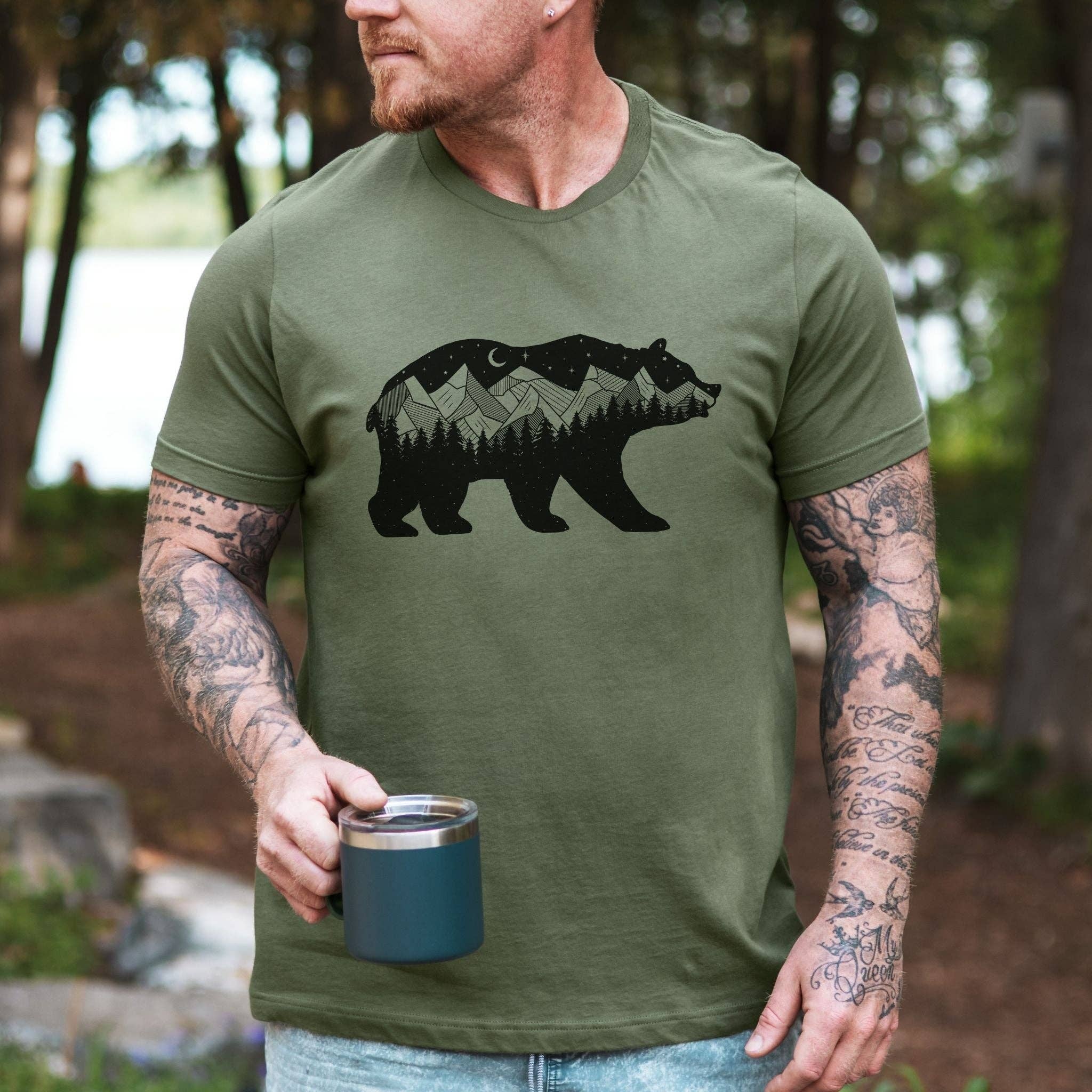 Midnight Forest Bear Graphic Tee