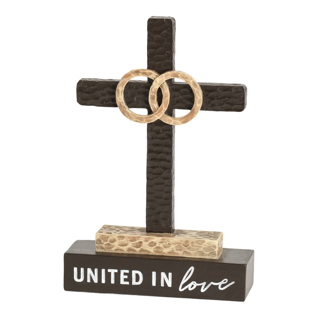 United in Love Wedding Cross – Christian Tabletop Décor