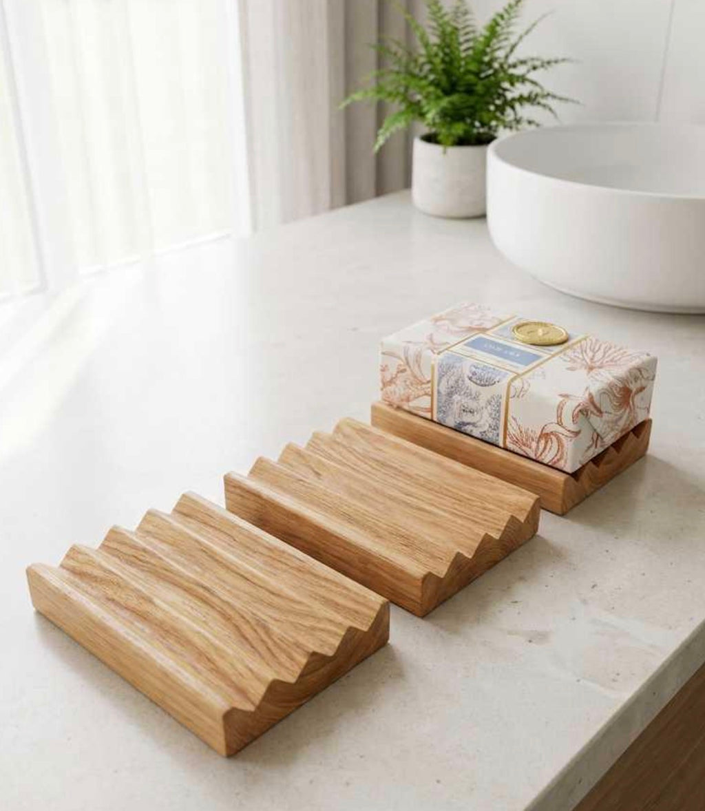 Grooved wooden soap holder (USA 🇺🇸 made)