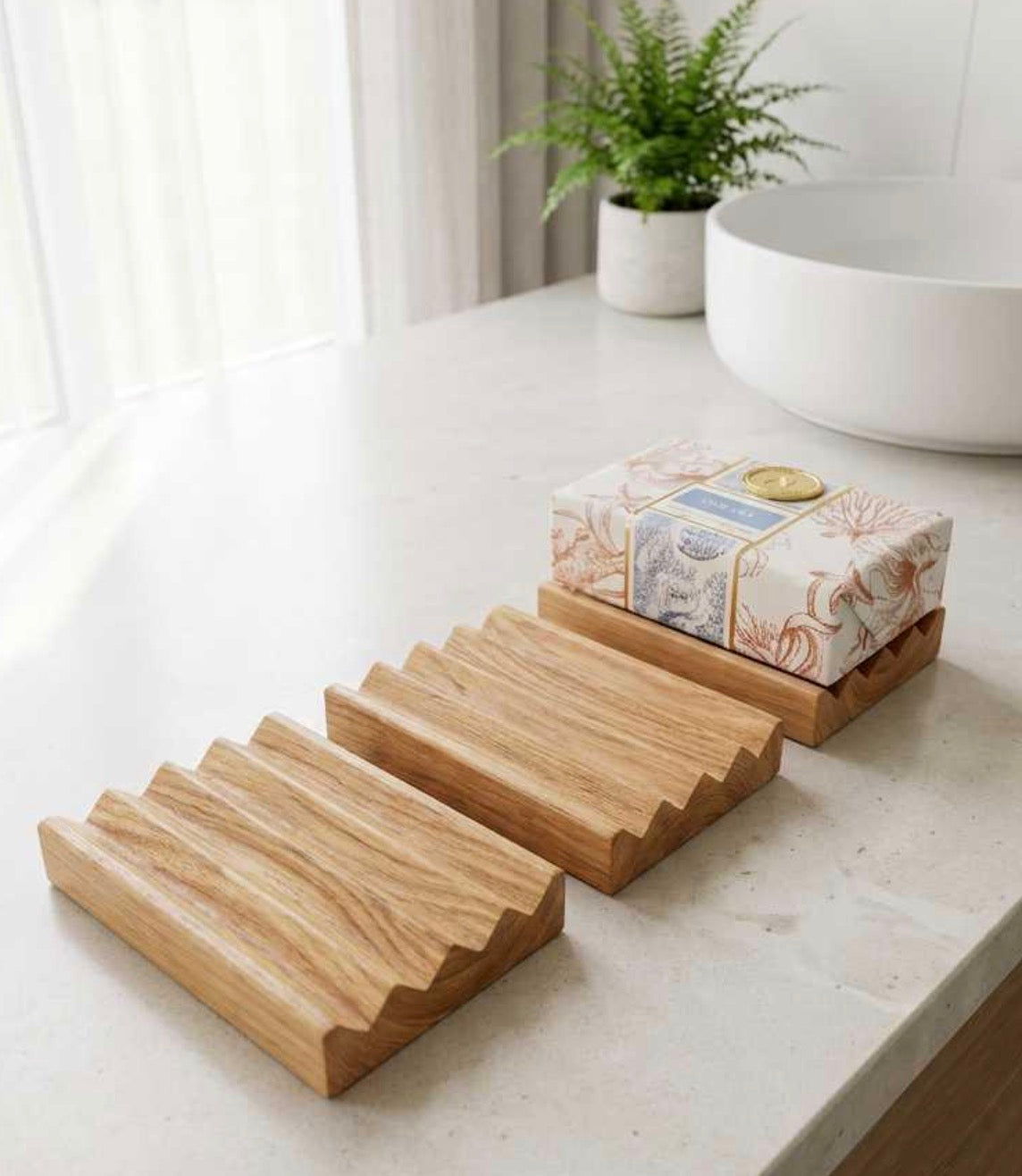 Grooved wooden soap holder (USA 🇺🇸 made)