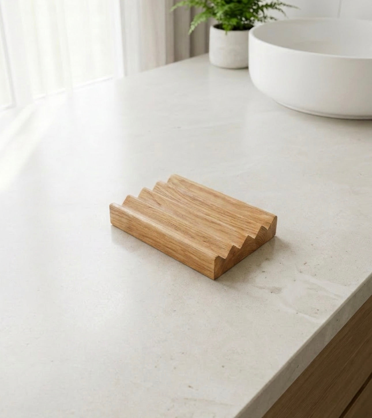 Grooved wooden soap holder (USA 🇺🇸 made)