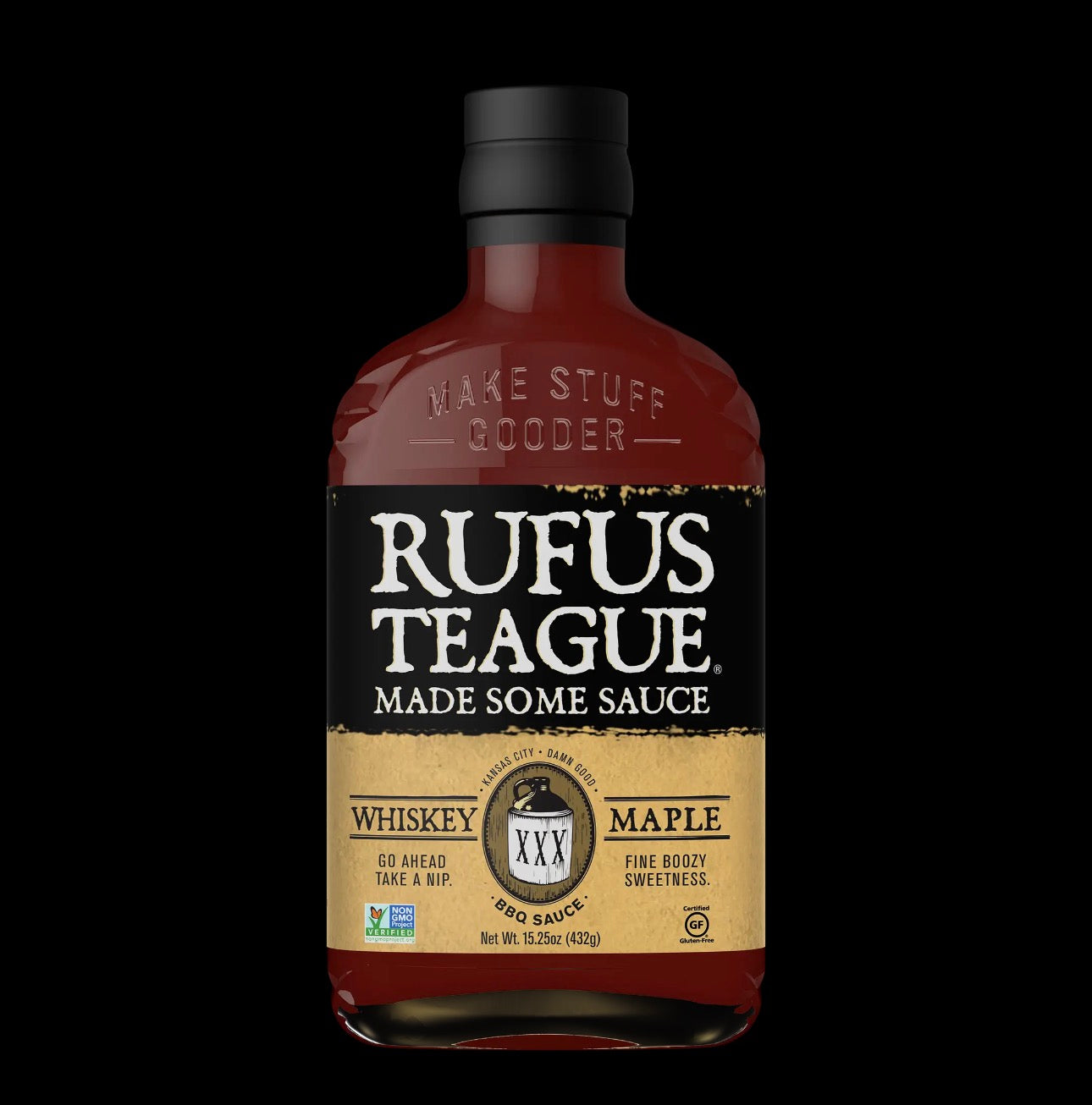 Rufus Teague Whiskey Maple BBQ Sauce – Smoky Maple & Whiskey Barbecue Sauce – 15.25 oz