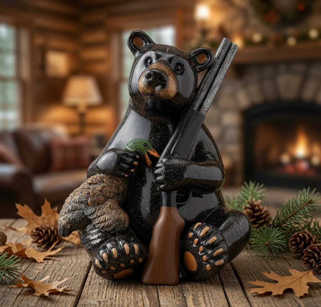 Black Bear Hunting Figurine